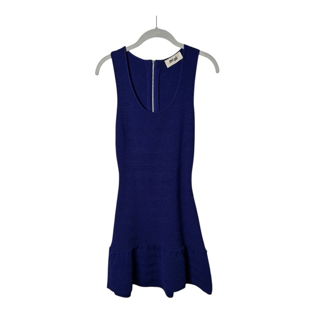 Hippie Love Purple Sleeveless Textured Ruffle Hem Dress Exposed Back Zip Sz Sm